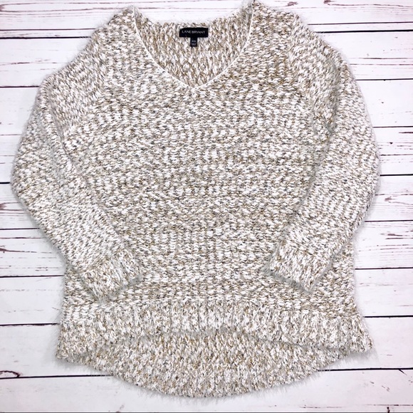 Lane Bryant White Gold Metallic Sweater - Picture 5 of 8